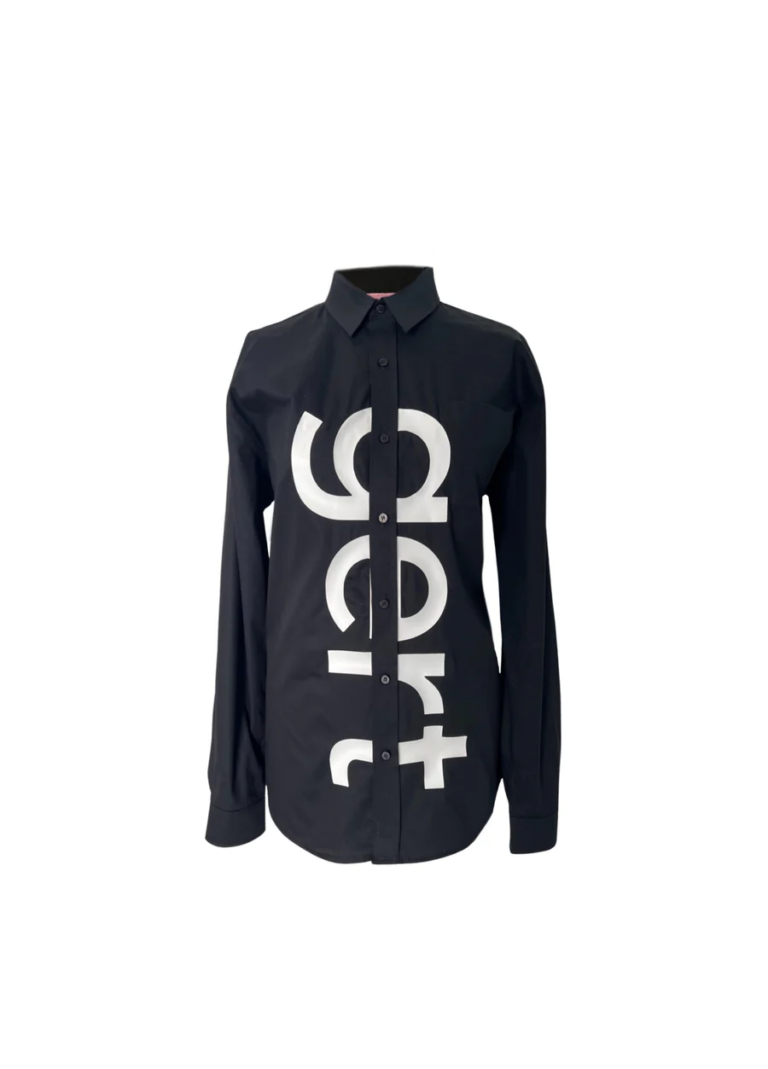Stylish and Versatile: Embrace the Elegance of a Black and White Gert Oversized Shirt